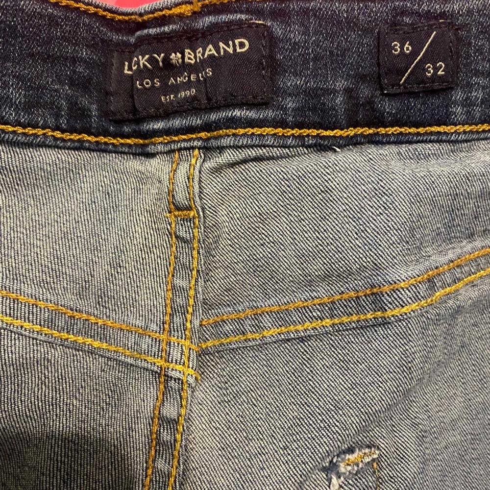 Lucky Brand 412 Athletic Slim Jeans Mens 36x32 Blue Denim Medium Wash Pants - Picture 4 of 5